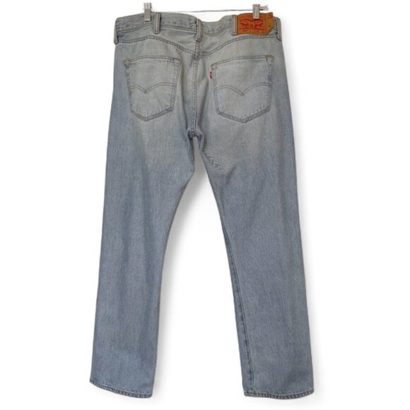 Vintage 90s Levis 501 Button Fly Jeans Men’s 38X30 Red Tab Light Wash Minor Wear - Picture 3 of 13